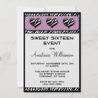 Moda Mis invitaciones de cumpleaños púrpura para l