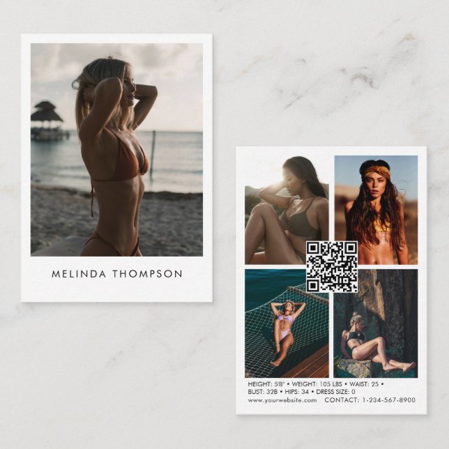 Moda Modelación Tarjeta Comp 5 Foto Código QR (Anverso / Reverso)