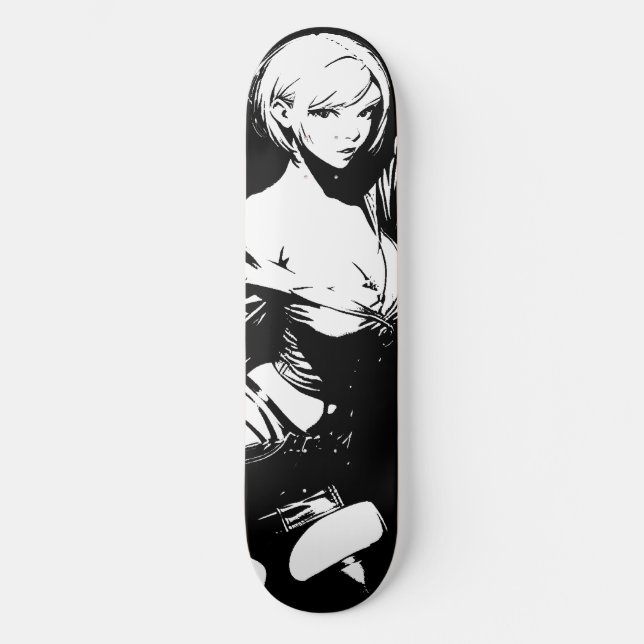 Moda Modelo Chica Cubierta de skateboard (Anverso)