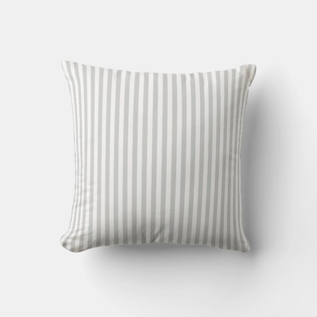 Moda moderna almohada de rayas grises y blancas (Anverso)