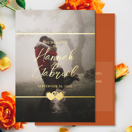 Moda moderna Añadir invitación de matrimonio fotog