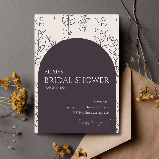 Moda moderna Arco floral Invitación a ducha de nov (Subido por el creador)