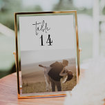 Moda moderna Blanco negro 5 x 7" Números de tabla<br><div class="desc">Estos modernos números de mesa de fotos en blanco y negro de moda las 5 horas, los 7 días de la semana son perfectos para un boda sencillo. El minimalista diseño boho presenta una tipografía bohemia rústica única y elegante en blanco y negro minimalista. La tarjeta se imprime en la...</div>