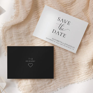 Moda Moderna Boda Blanca Negra Guardar La Tarjeta 