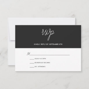 Moda moderna Boda blanca y negra RSVP