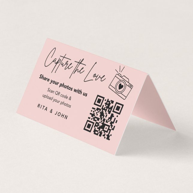 Moda moderna Captura la tarjeta plegada código QR  (Anverso)
