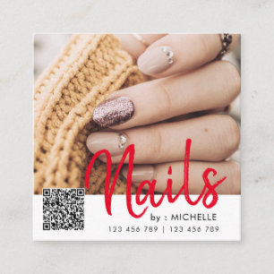 Moda moderna código QR clavos tarjetas de visita