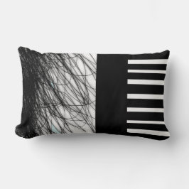 moda moderna de almohada blanca y negra fría