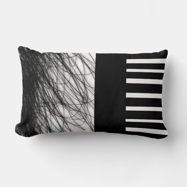 moda moderna de almohada blanca y negra fría (Anverso)