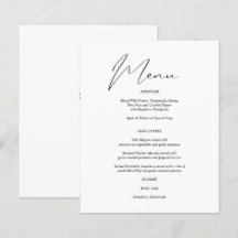 Moda moderna de presupuesto Menú en blanco y negro