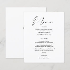 Moda moderna de presupuesto Menú en blanco y negro