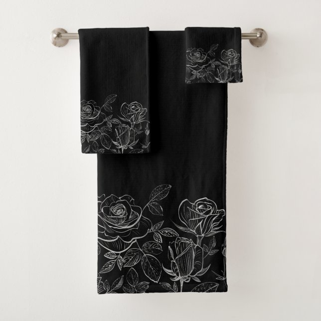 Moda moderna de rosas blancas y negras (In situ)
