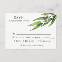 Moda moderna Eucalyptus Wedding RSVP