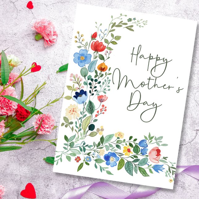 Moda moderna Flor silvestre feliz tarjeta del día  (Subido por el creador)