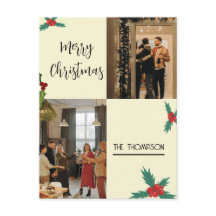 Moda moderna Holly Berries 2 foto Feliz Navidad