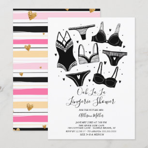 Moda moderna Lingerie Bridal Shower Invitación