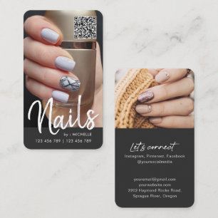 Moda moderna QR código tarjeta de visita de fotog