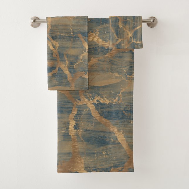 Moda moderna Resumen Glam Marble Navy Blue & Gold (In situ)