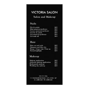 Moda moderna simple Menú de servicio de salón blan