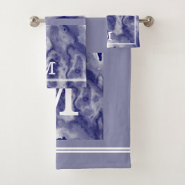 Moda Monograma De Marina Moderna Y Mármol Azul Pol