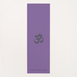 Moda Monograma Om Símbolo Morado Yoga Mat