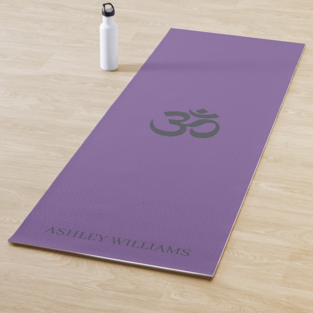 Moda Monograma Om Símbolo Morado Yoga Mat (In situ)