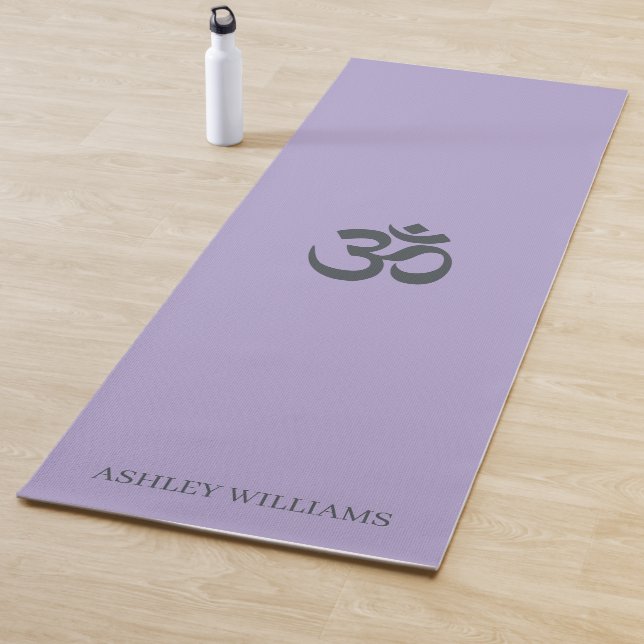 Moda Monograma Om Símbolos Lavender Yoga Mat (In situ)