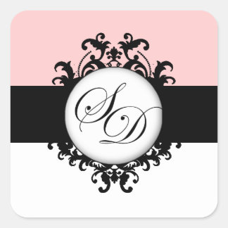 Moda Monogramas negros franceses etiquetas de matr