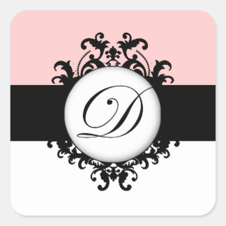 Moda Monogramas negros franceses etiquetas de matr