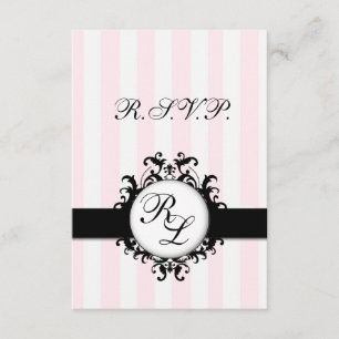 Moda Monogramas RSVP Boda de tarjetas Estribos ros