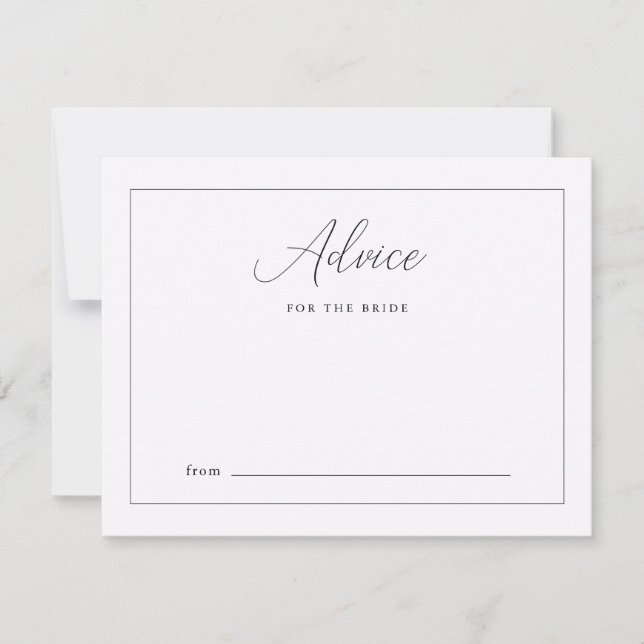 Moda morada con consejo caligráfico para la novia (Anverso)