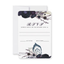 Moda Morado Floral Boda de Invierno RSVP Tarjeta d