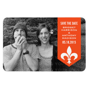 Moda naranja Flourish Banner Guardar el imán de fe