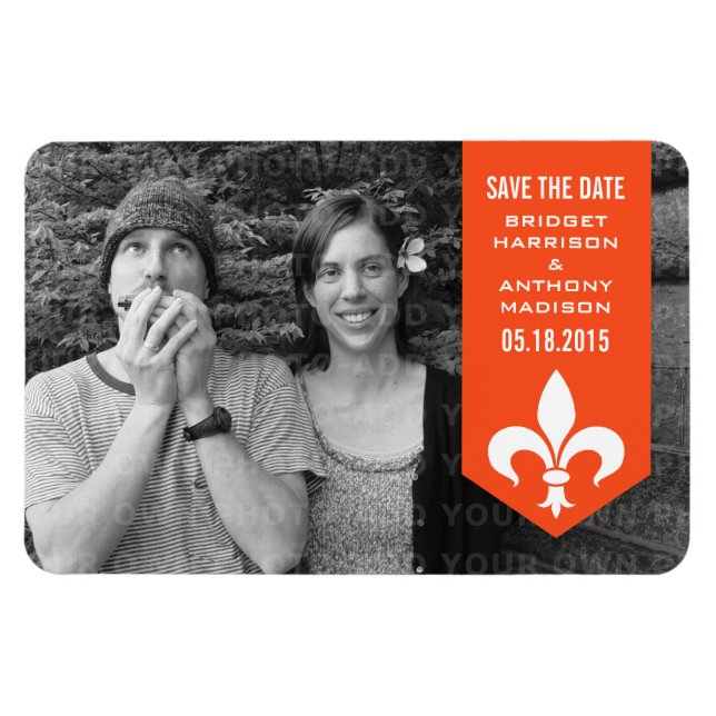 Moda naranja Flourish Banner Guardar el imán de fe (Horizontal)