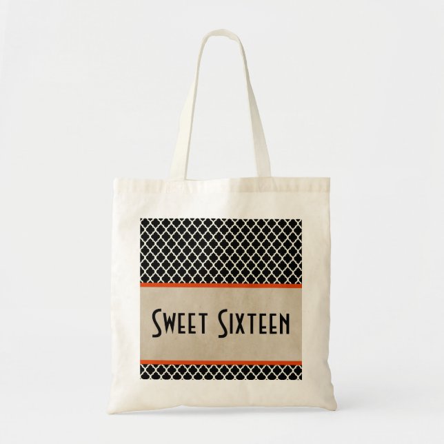 Moda naranja Quatrefoil Sweet 16 Bolsa (Frente)