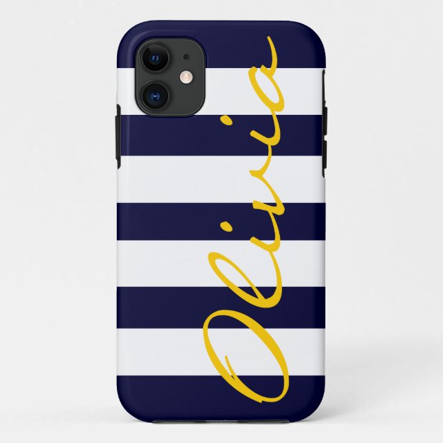 Moda náutica Funda de iPhone 5 a rayas (Reverso)