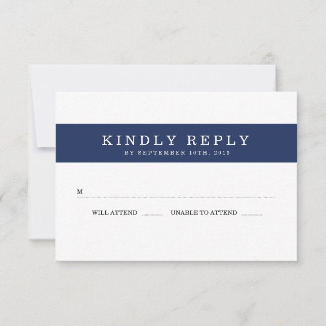 Moda Navy Stripes Wedding RSVP (Anverso)