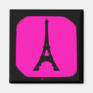 Moda negra rosa imán de la Torre Eiffel de París