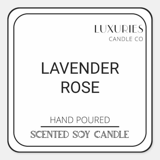 Moda Negrita Etiqueta Moderna De Vela De Soja Blan (Anverso)