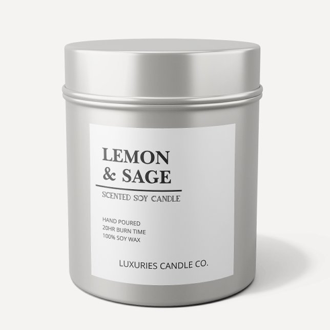 Moda Negrita Etiqueta Moderna De Vela De Soja Blan (Subido por el creador)