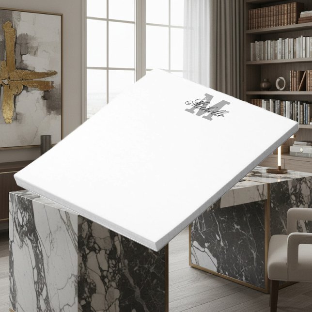Moda nombre personalizado monograma escritura bloc (chic notepad with monogram)