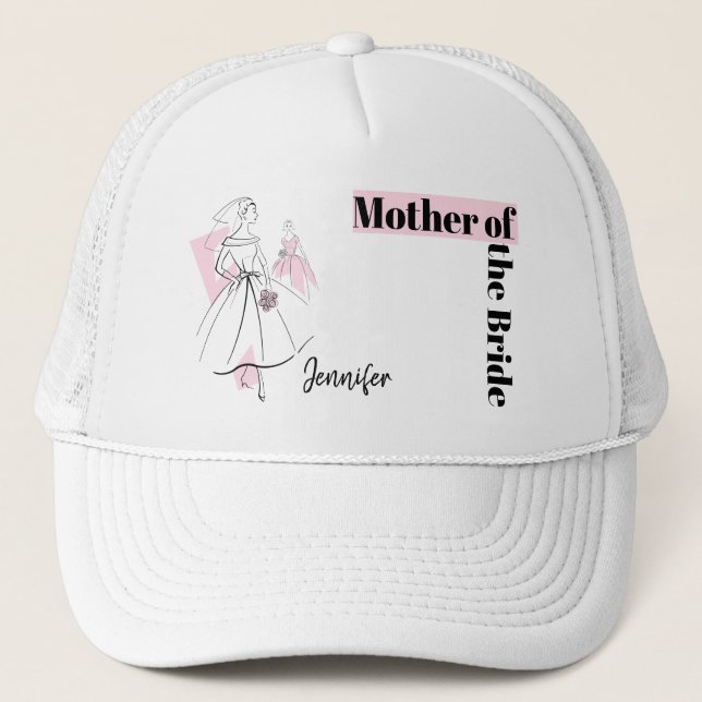 Moda Novia Grupo Rosa Madre del gorra de la novia (Anverso)