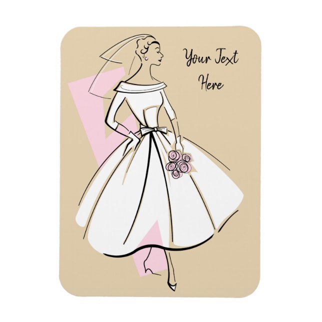 Moda Novia Neutral Textos imán flexible (Vertical)