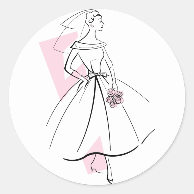 Moda Novia pegatina Rosa (Anverso)