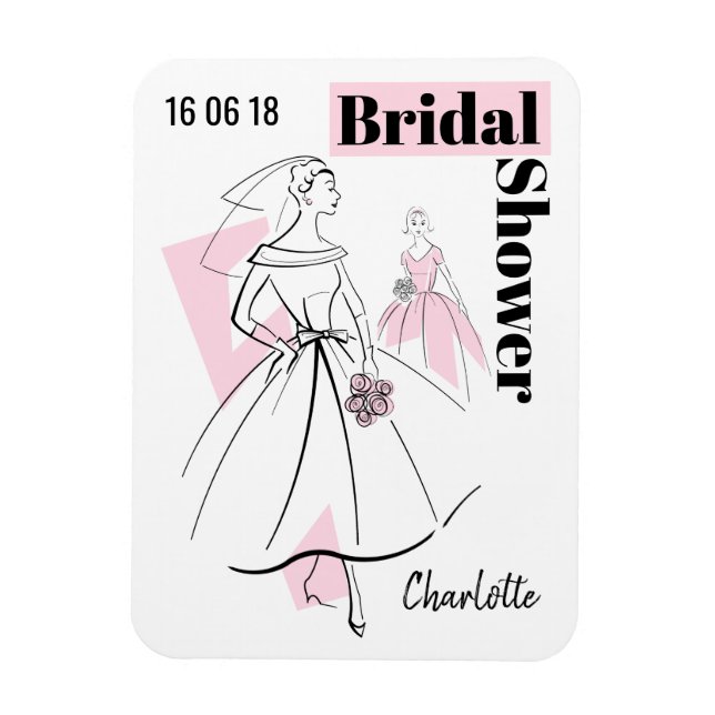 Moda Novia Rosa Ducha Bridal imán flexible (Vertical)