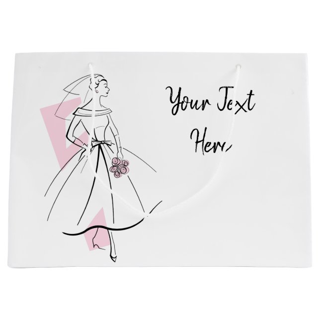 Moda Novia Rosada Bolsa de regalo grande (Anverso)