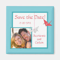 Moda Origami Aves Boda Invitación imán