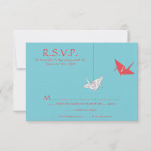 Moda Origami Aves Boda Tarjeta RSVP