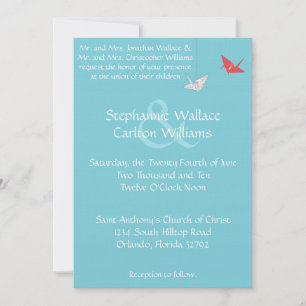Moda Origami Aves Invitación a la boda
