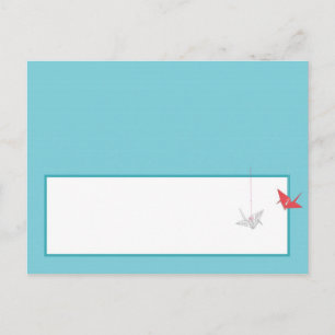 Moda Origami Birds Boda Tarjeta de lugar escribibl